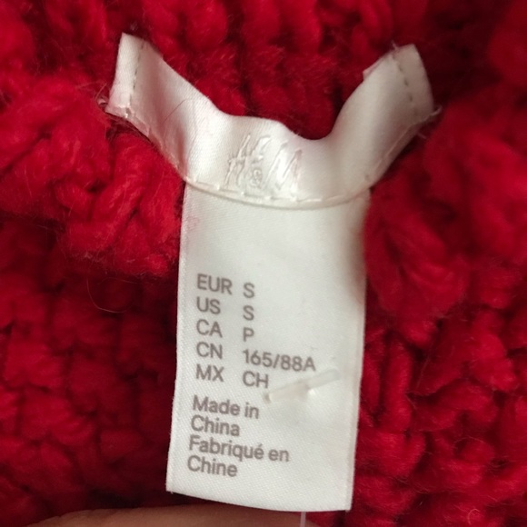 H&M Red Wool Blend Knit Sweater- Size S like new! - Picture 4 of 5